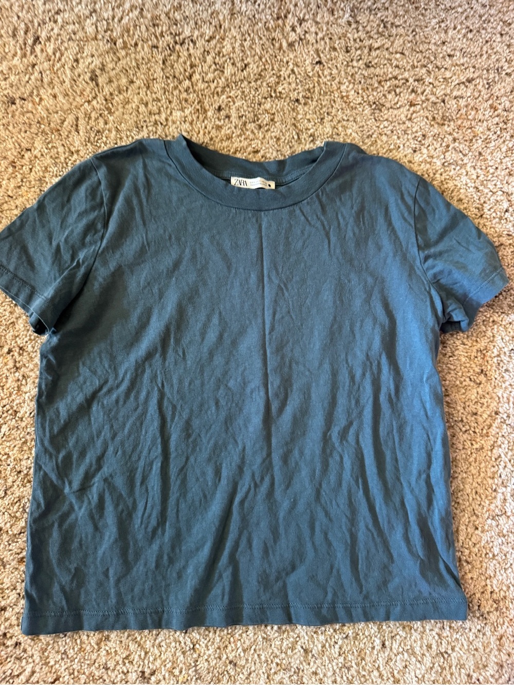 Zara Teal Blue Short Sleeve Tee